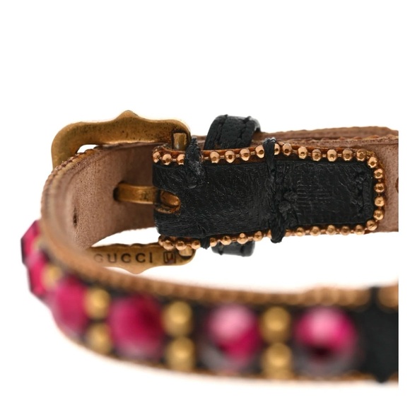 GUCCI Calfskin Gold & Crystal GG Bracelet - Picture 5 of 6